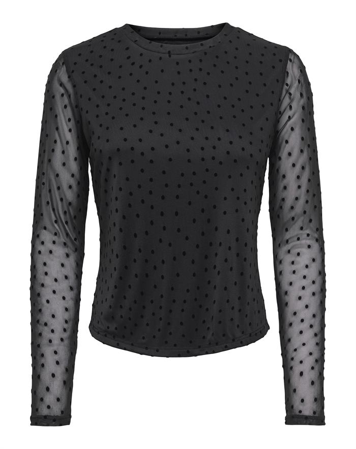 Only - ONLNova Mesh Langærmet Trøje - Black 