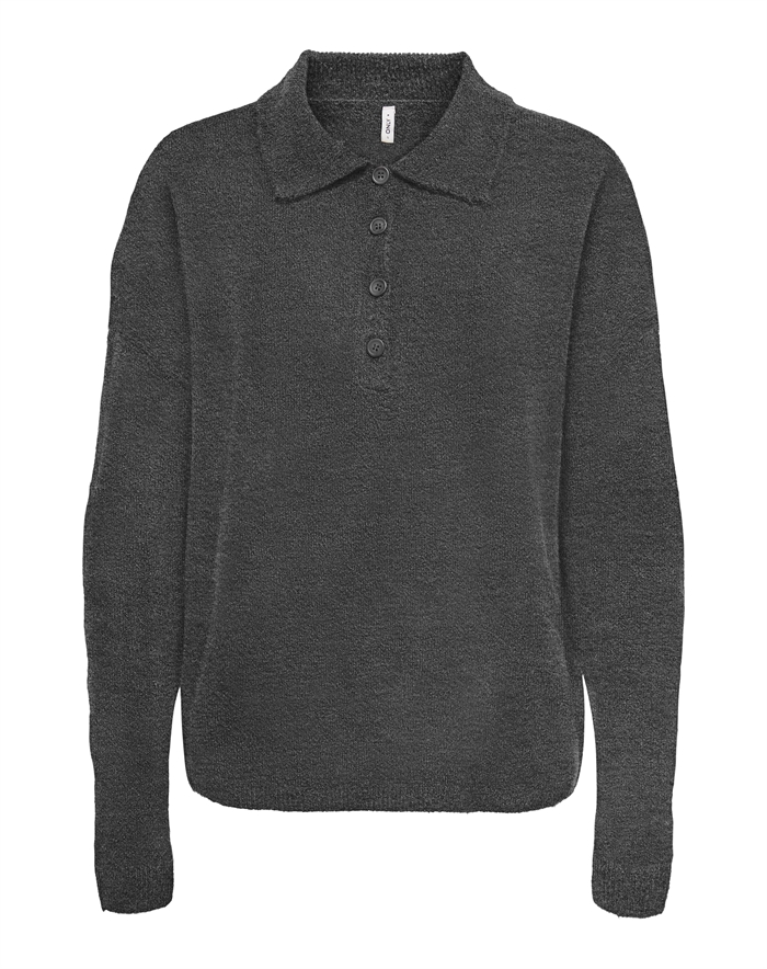  Only - ONLTalio LS Neck Strik Polo - Dark grey Melange 