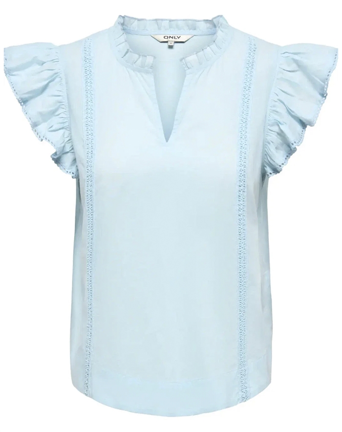 Only - ONLTea-Idris Frill Tape Top - Dream Blue