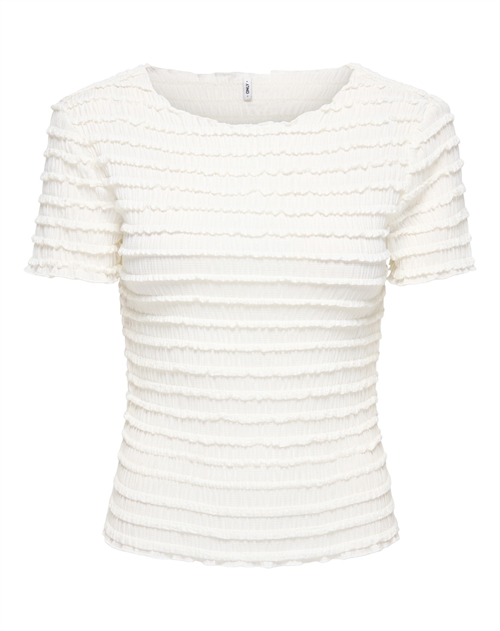 Only - ONLVera O-Neck Smock Top - Cloud Dancer 