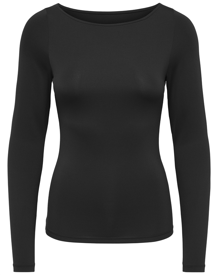 Only - ONLea Boatneck Langærmet Top - Black
