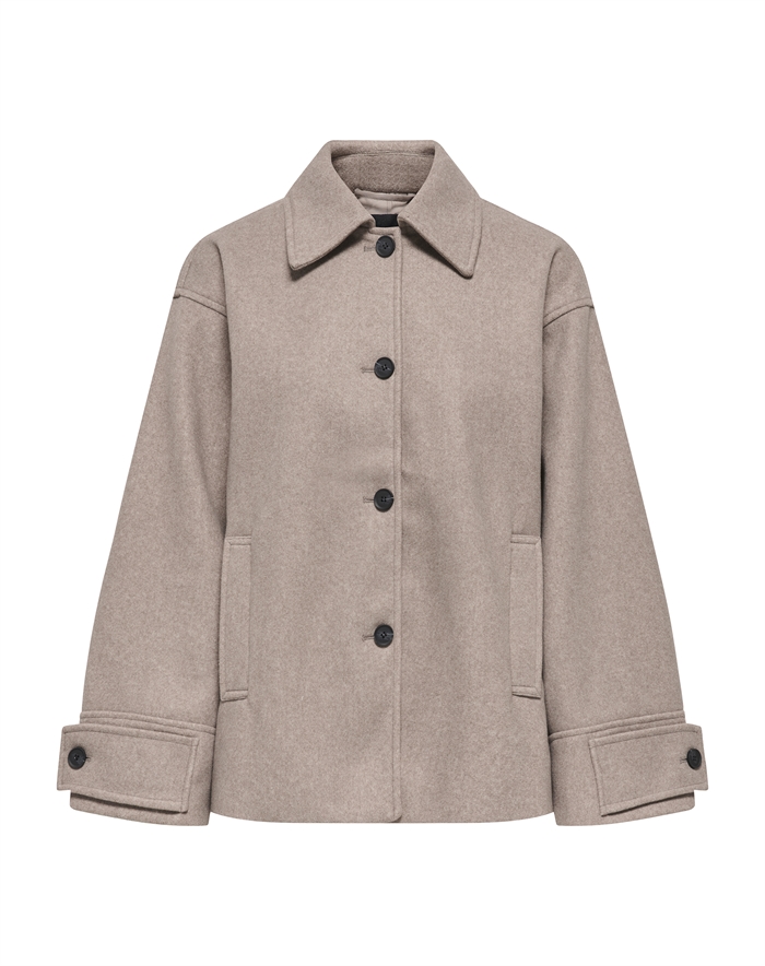 Only - OnLadina Life Short Jakke - Walnut/Melange