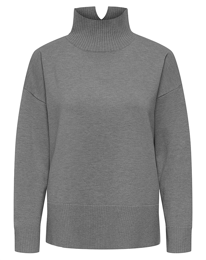 Only - OnlCoco Life High Neck Strik - Medium Grey Melange