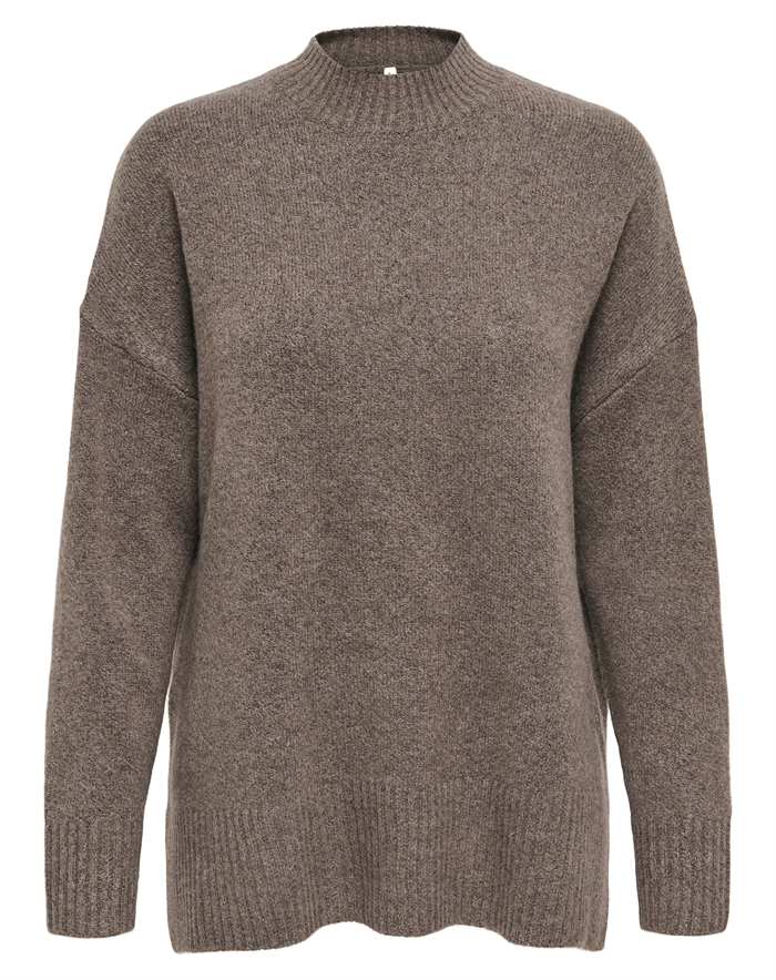 Only - OnlHazel Highneck Strik - Brown Lentil