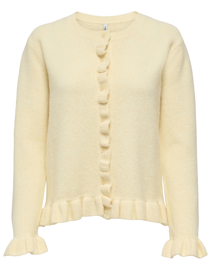Only - OnlRima Life Fril Button Cardigan - Lemon Meringue