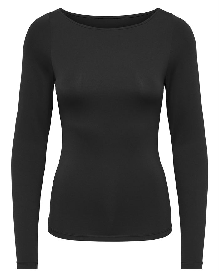 Only - Onlea L/S Boatneck Top - Brun 