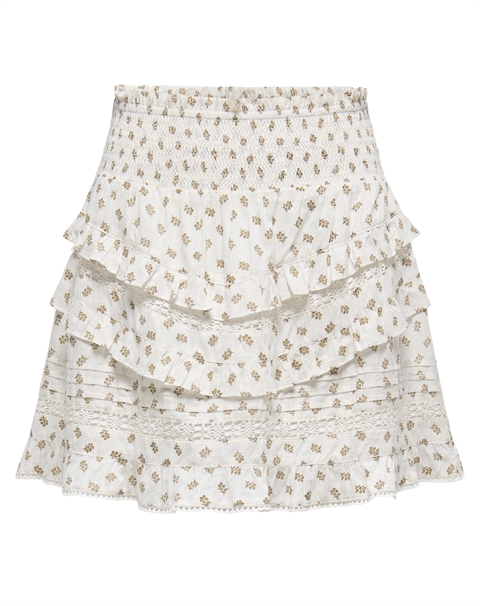Only - Onljasmin Flounce Nederdel - Cloud Dancer