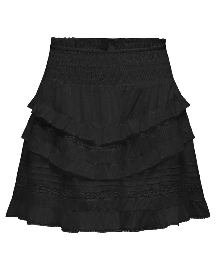 Only - Onljasmin Flounce Nederdel - Black