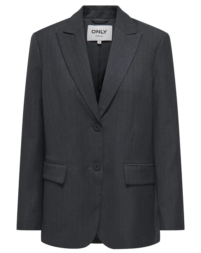 Only - Sadie Oversize Pinstripe Blazer - Dark Grey 