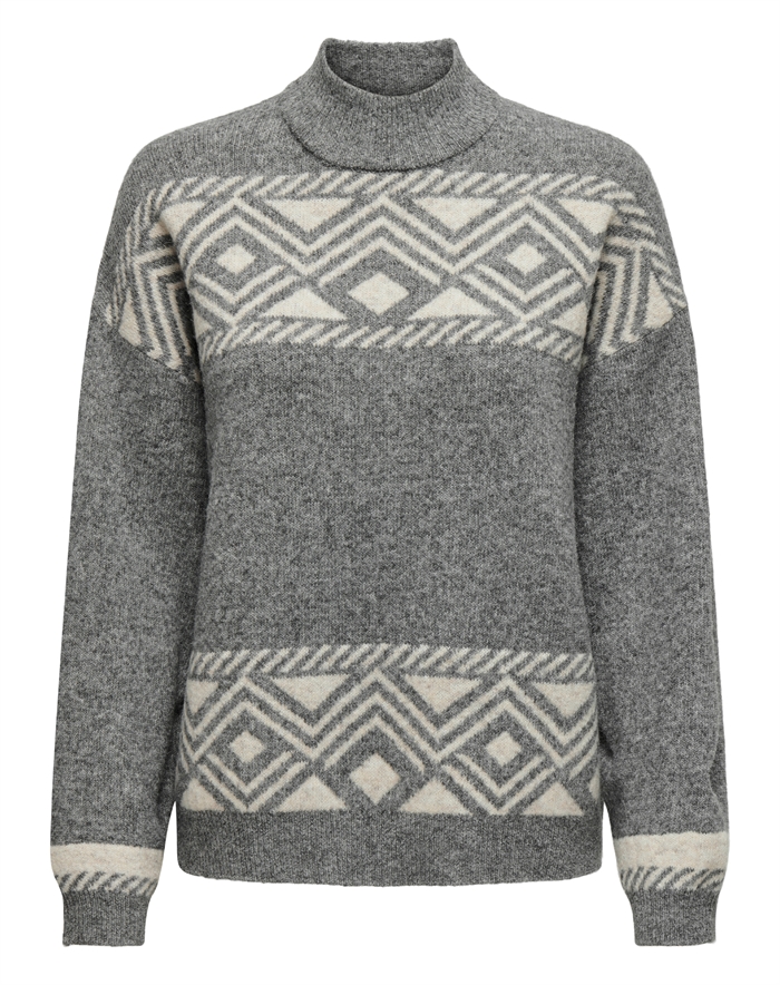 Only - OnlVictoria Pullover Strik - Medium Grey Melange