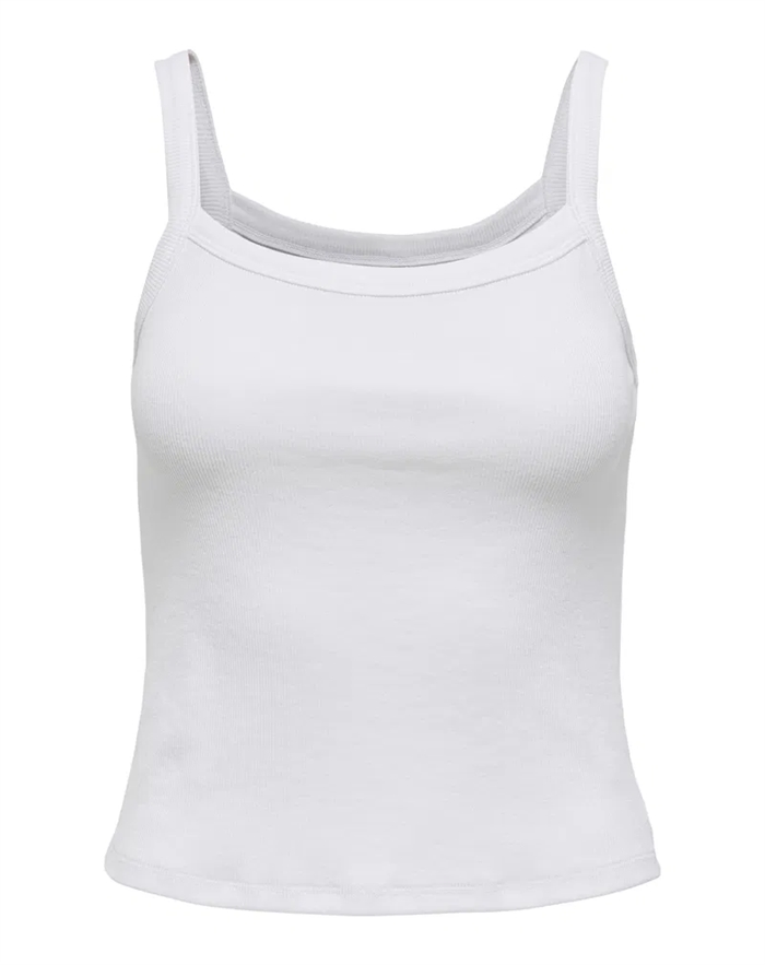 Only - Vira Rib Top - Bright White 