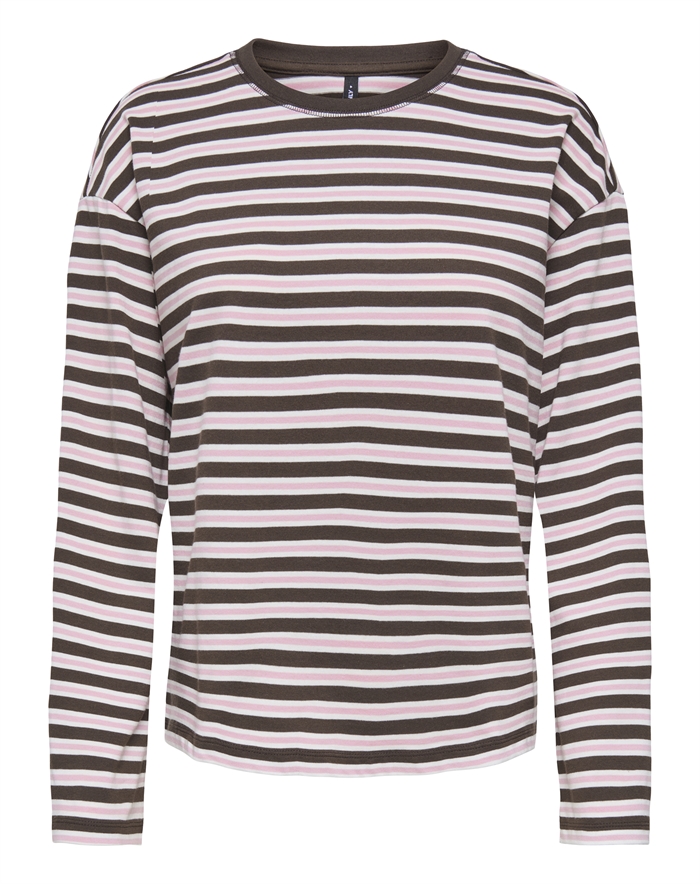 Only - ONLNew Soph Langærmet Trøje - Black Coffee/Orchid Pink