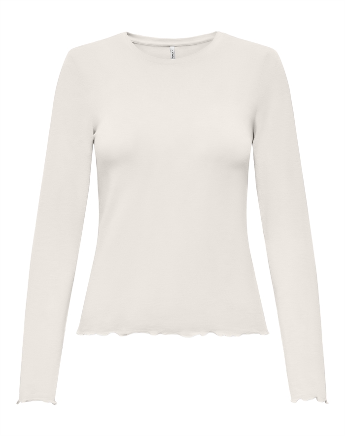Only - ONLVirro O Neck L/S Bluse - Egret