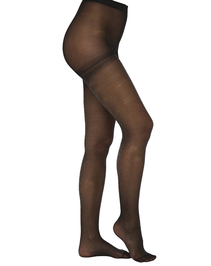 Only - ONLea 20 Lurex Strømpebukser - Black/Silver