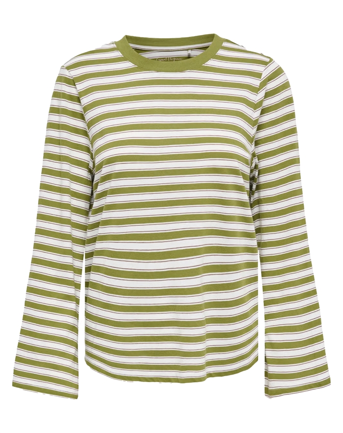 Only - ONLLuna Happy Stripe Langærmet Trøje - Avocado
