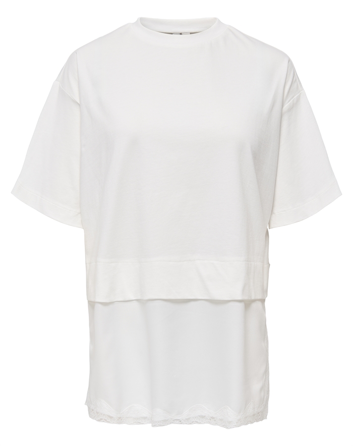 Only - ONLMexa Lace T-shirt - Cloud Dancer