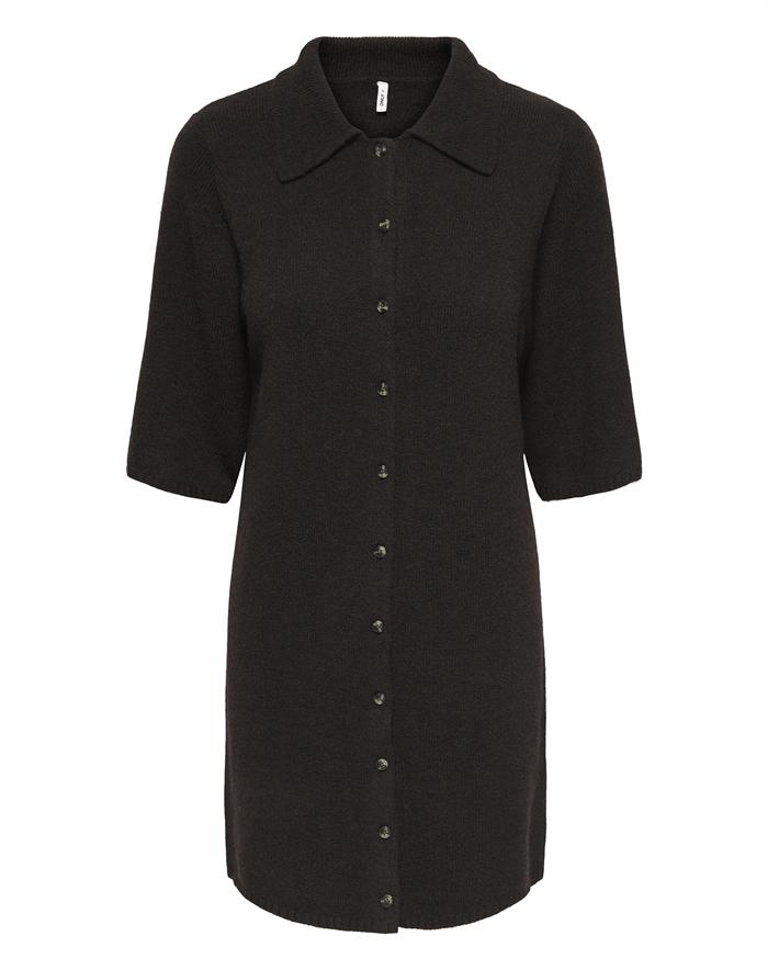Only - ONLAlivia Collar Strik Kjole - Coffee Bean