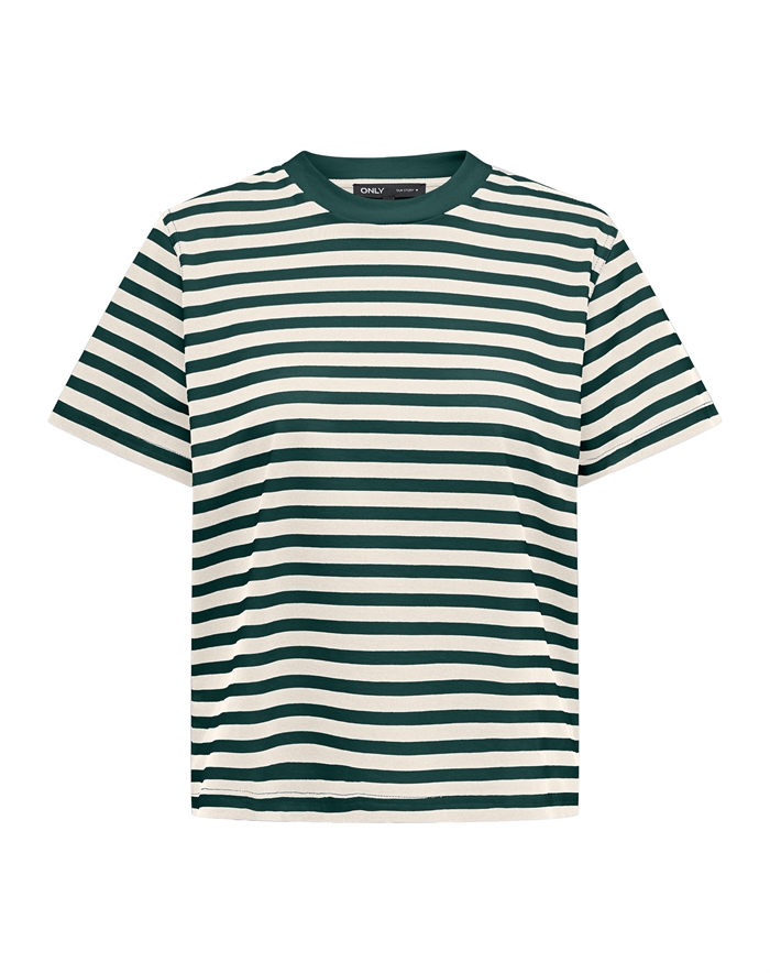 Only - ONLLivina Stripe T-shirt - June Bug/Egret