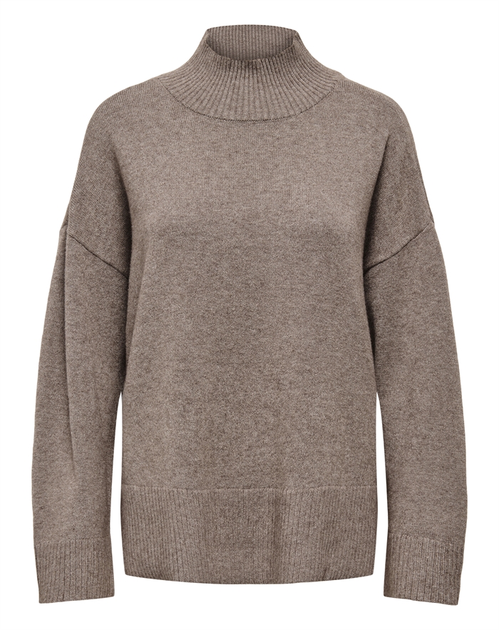Only - ONLMary High Neck Strik - Shaved Chocolate