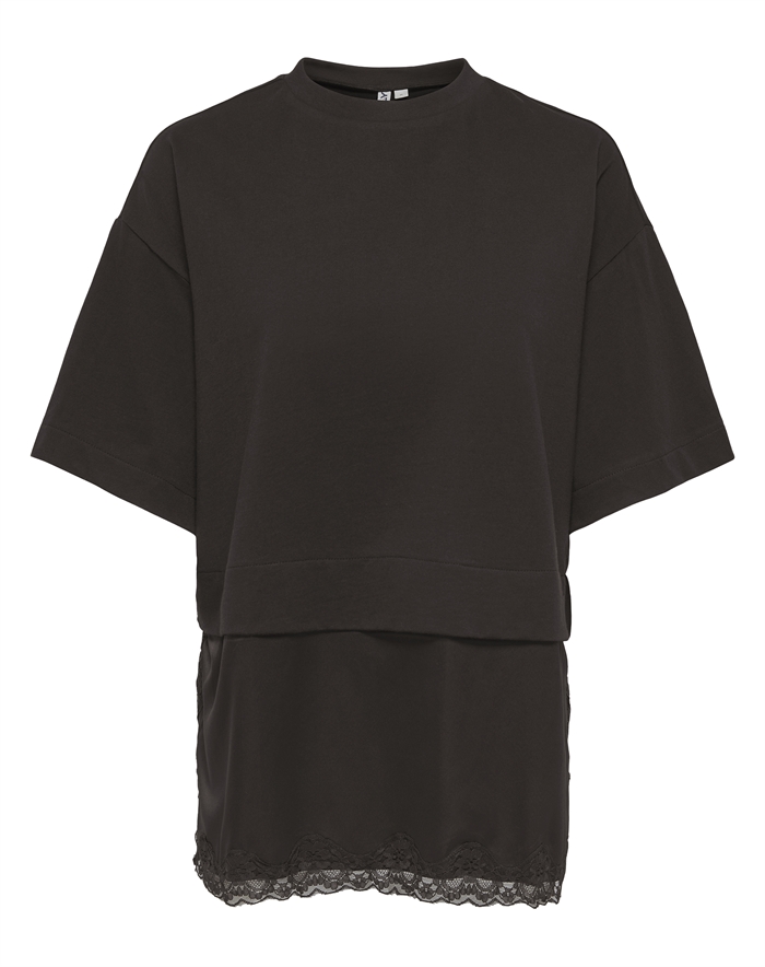 Only - ONLMexa Lace T-shirt - Black Coffee