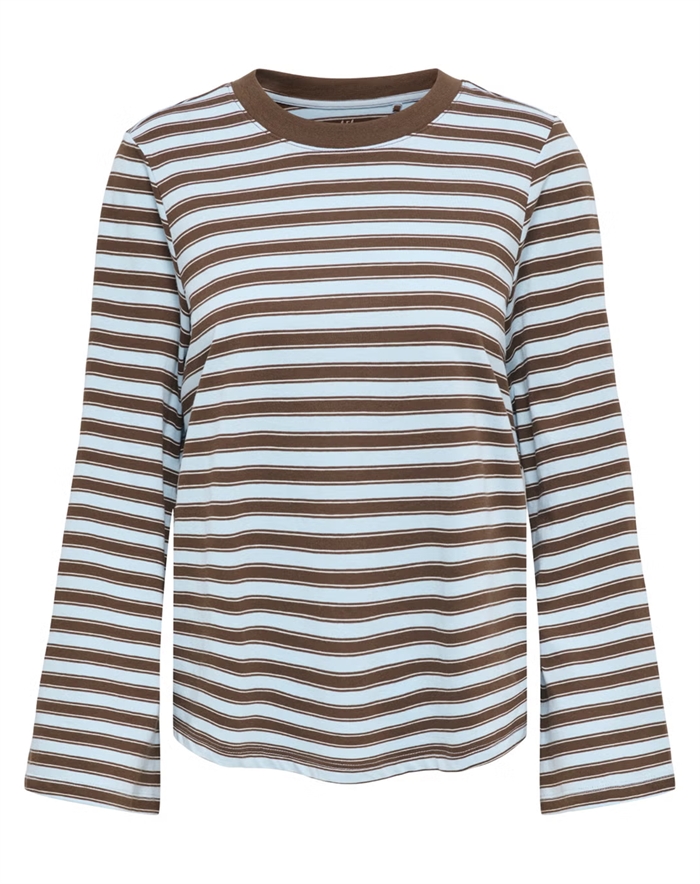 Only - ONLLuna Happy Stripe Langærmet Trøje - Skyway/Vanilla Ice