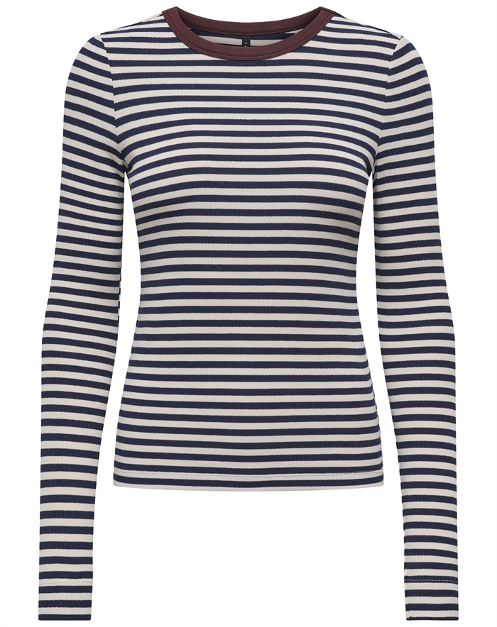 Only - ONLElene L/S Fitted Langærmet Trøje - Naval Academy/Neo Birch