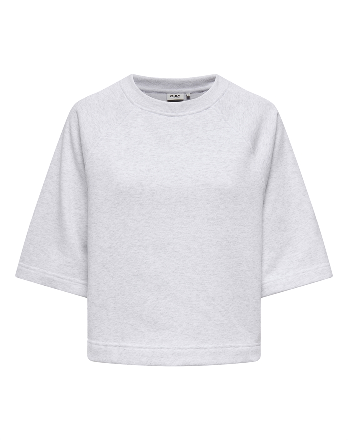 Only - ONLDasie 2/4 O-Neck Sweatshirt - Light Grey Melange