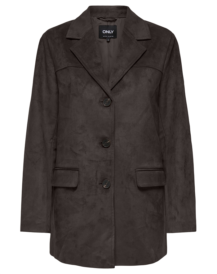 Only - OnlTulip Faux Suede Blazer - Chocolate Tor