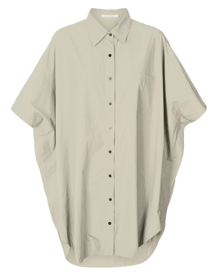 Rabens Saloner - Berta Poplin Curved Hem Skjortekjole - Clay