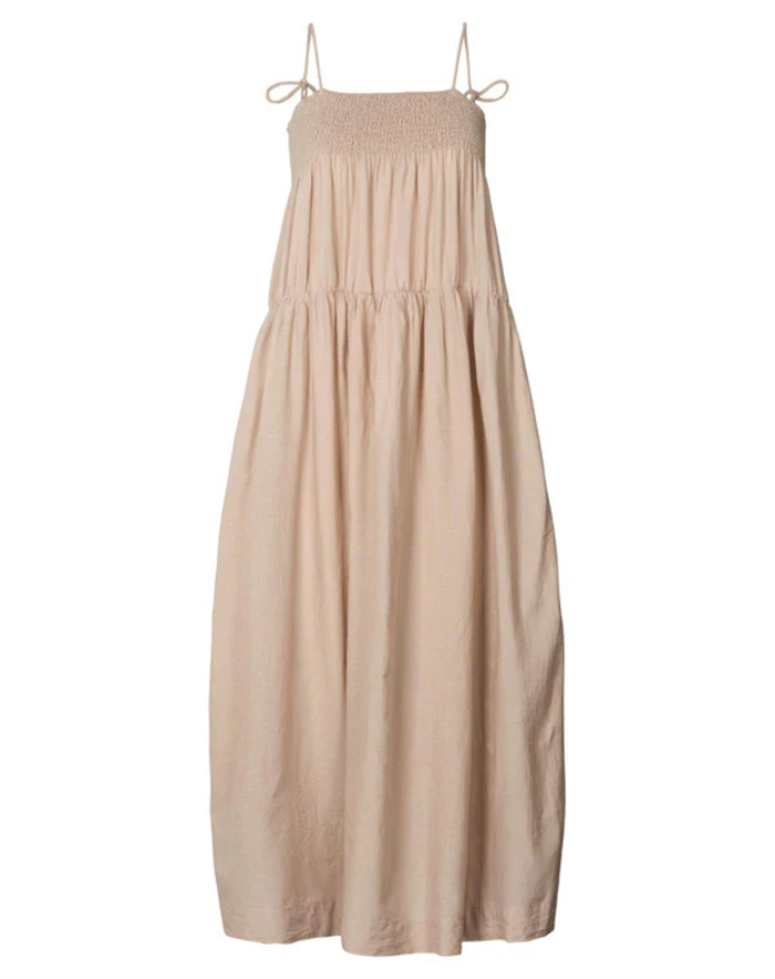 Rabens Saloner - Dodo Cotton Smock Tier Kjole - Caramel