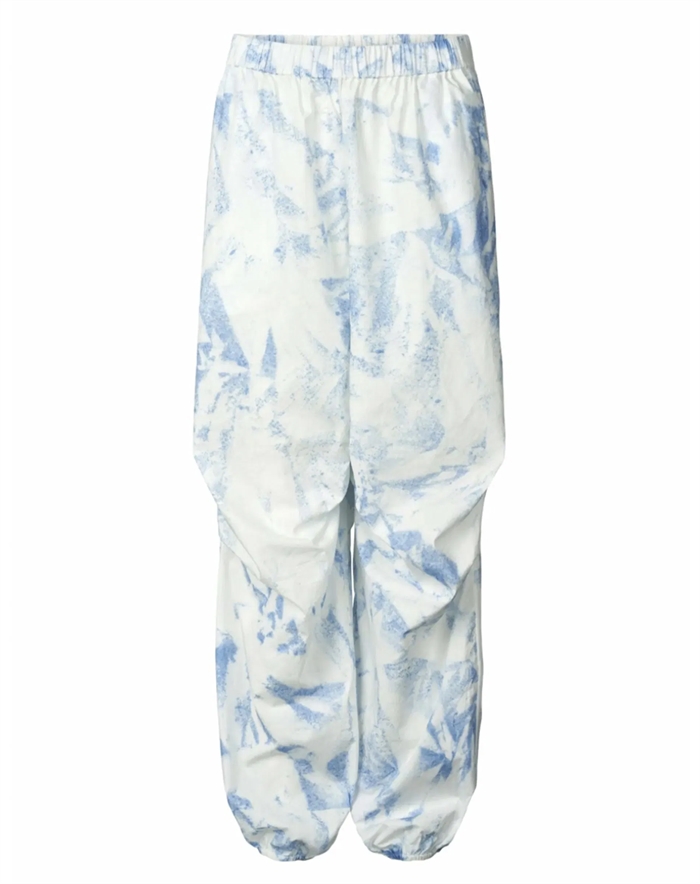 Rabens Saloner - Limar Fracture Elastic Hem Bukser - Blue White