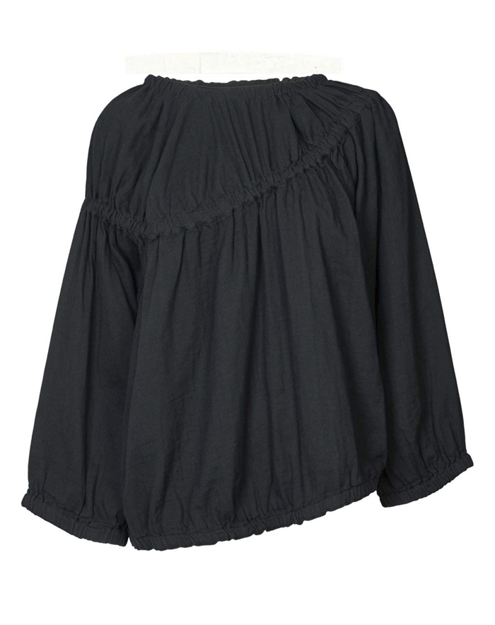 Rabens Saloner - Lotte Cotton Elasticated Top - Black