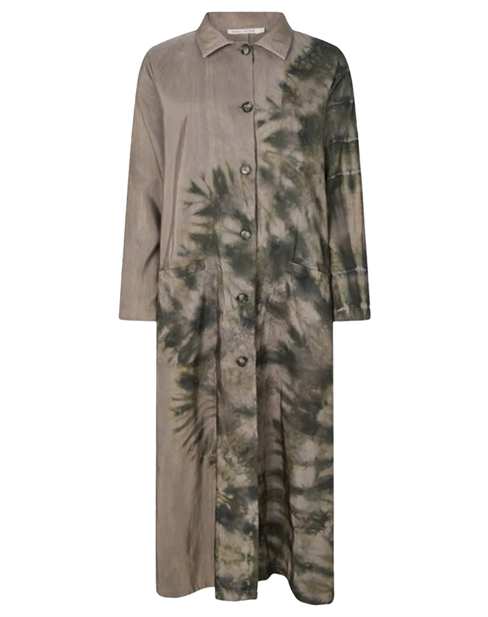 Rabens Saloner - Celine Lava Long Frakke - Grey Green Combo