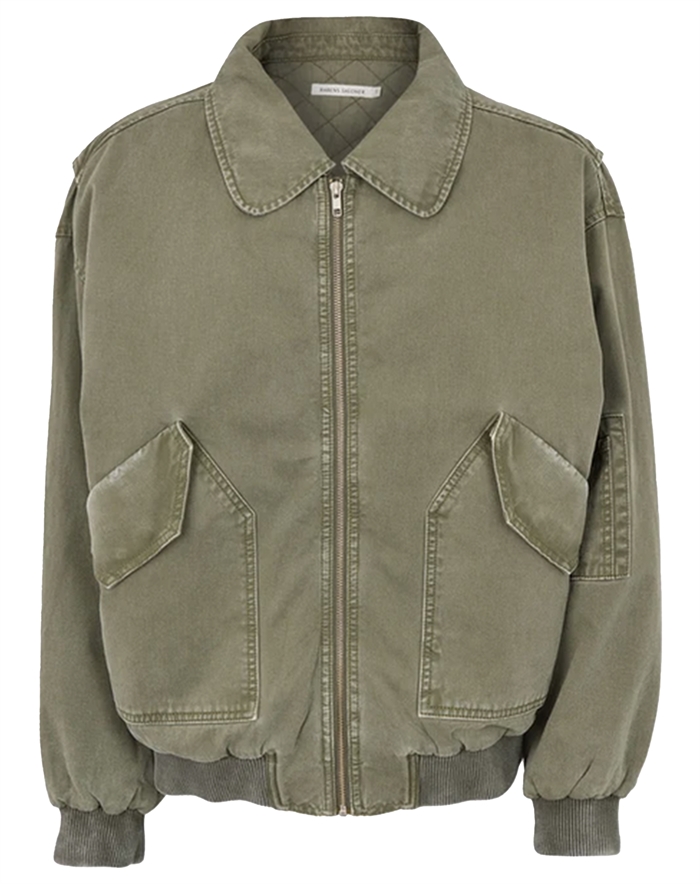Rabens Saloner - Ezmira Canvas Padded Bomberjakke - Washed Sage