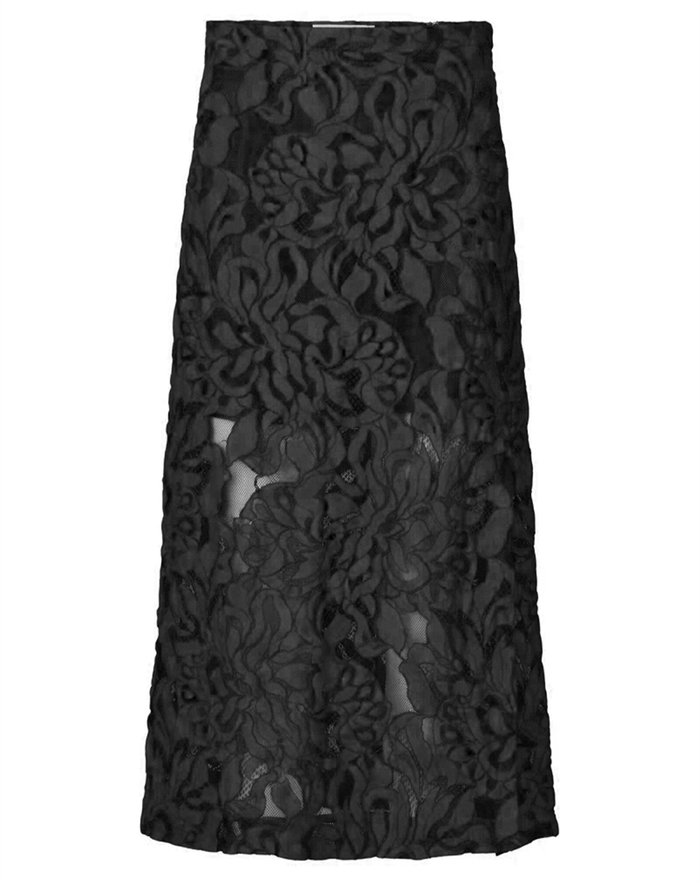 Rabens Saloner - Fauna Orchid Lace Nederdel - Black