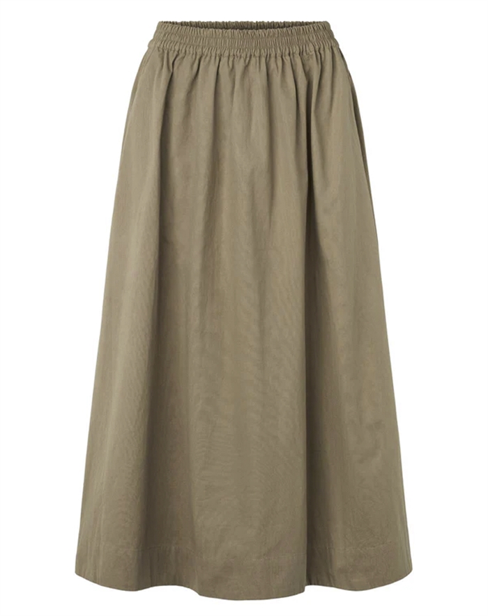Rabens Saloner - Guri Poplin Heavy Full Nederdel - Dry Bark