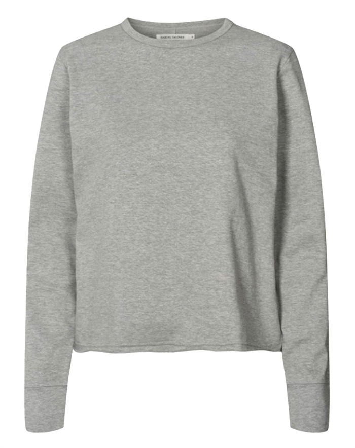 Rabens Saloner - Hila Light Stretch Crew Neck T-shirt - Grey Melange