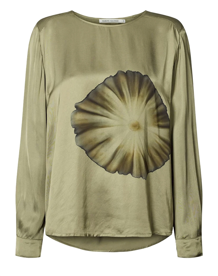 Rabens Saloner - Ibi Bloom Bluse - Hazelnut Combo