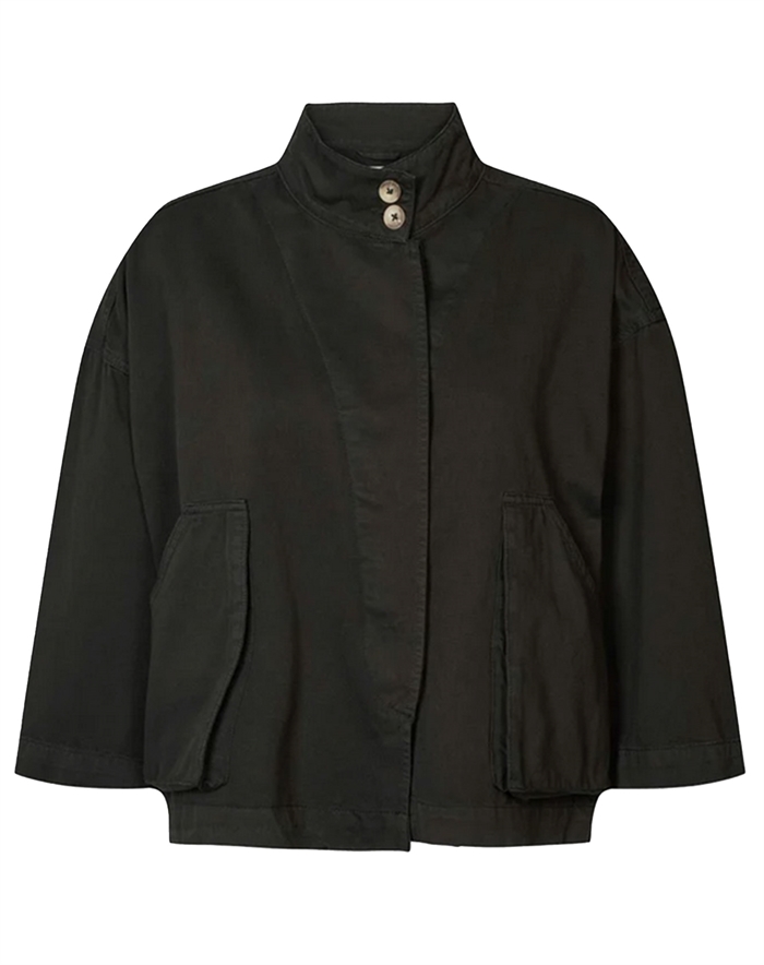 Rabens Saloner - Katje Canvas Light Jakke - Faded Black 