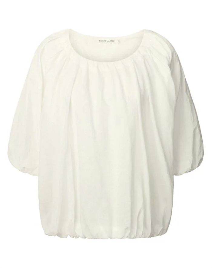 Rabens Saloner - Rachelle Voile Cloud Bluse - White