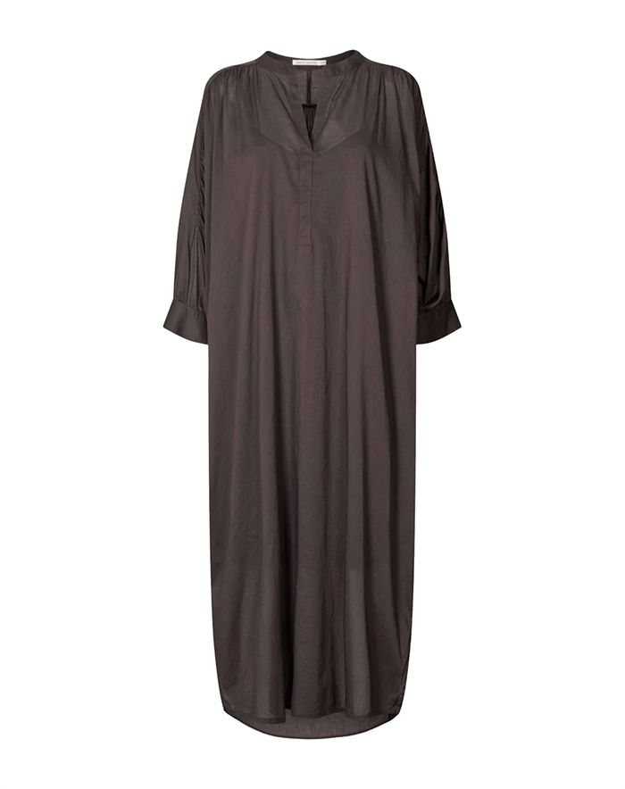 Rabens Saloner - Tuva Voile Frill Shirt Kjole - Liquorice
