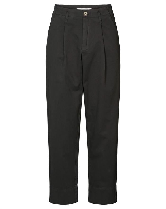 Rabens Saloner - Raina Canvas Light Pleat Bukser - Faded Black