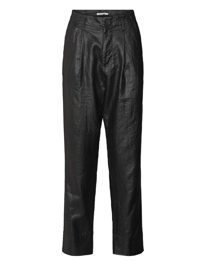 Rabens Saloner - Raina Glazed Pleat Bukser - Black