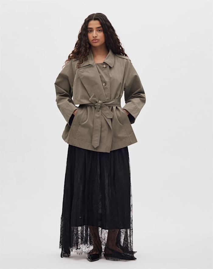 Rabens Saloner - Laced Multi Layer Nederdel - Black