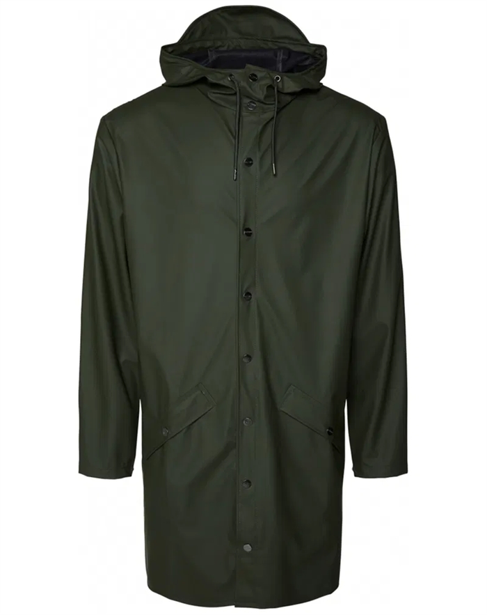 Rains - Lang Regnjakke - Unisex - Green