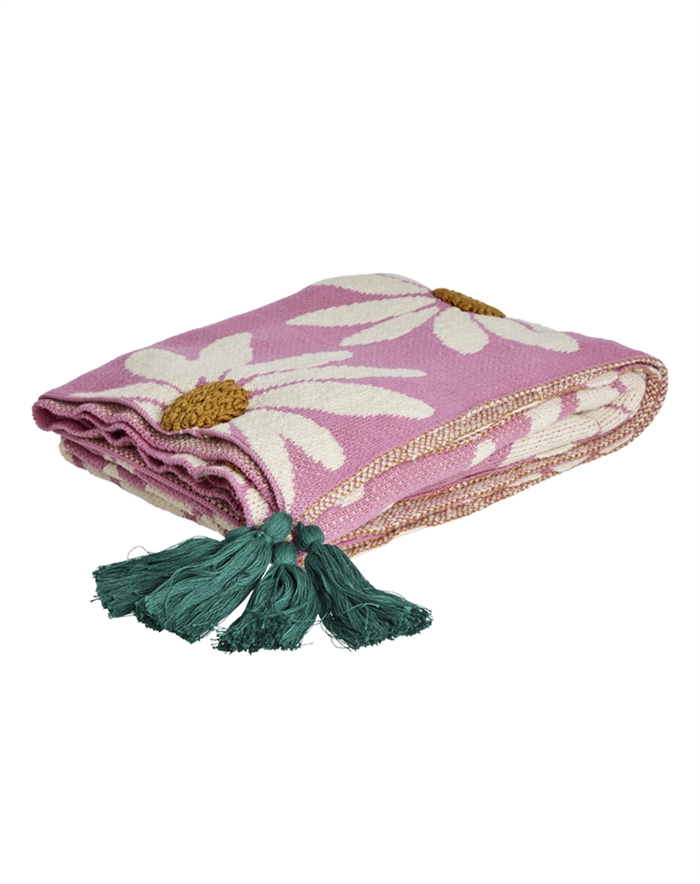 Rice - Bomuld Tæppe - Pink