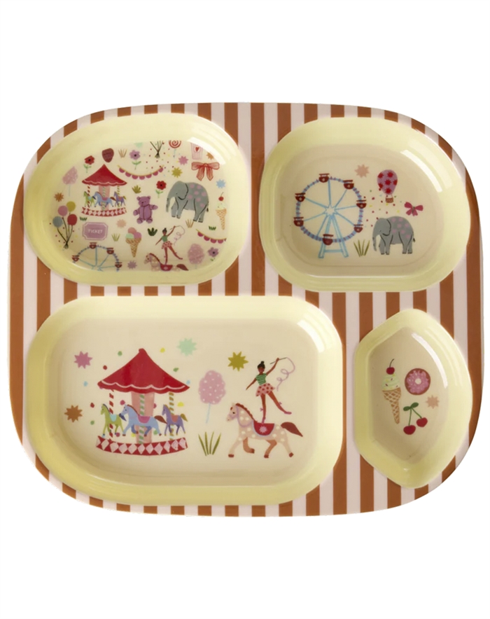 Melamine Kids 4 Room Plate wit