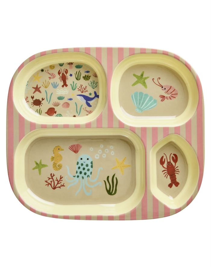Melamine Kids 4 Room Plate wit