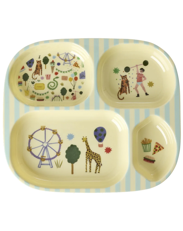 Melamine Kids 4 Room Plate wit