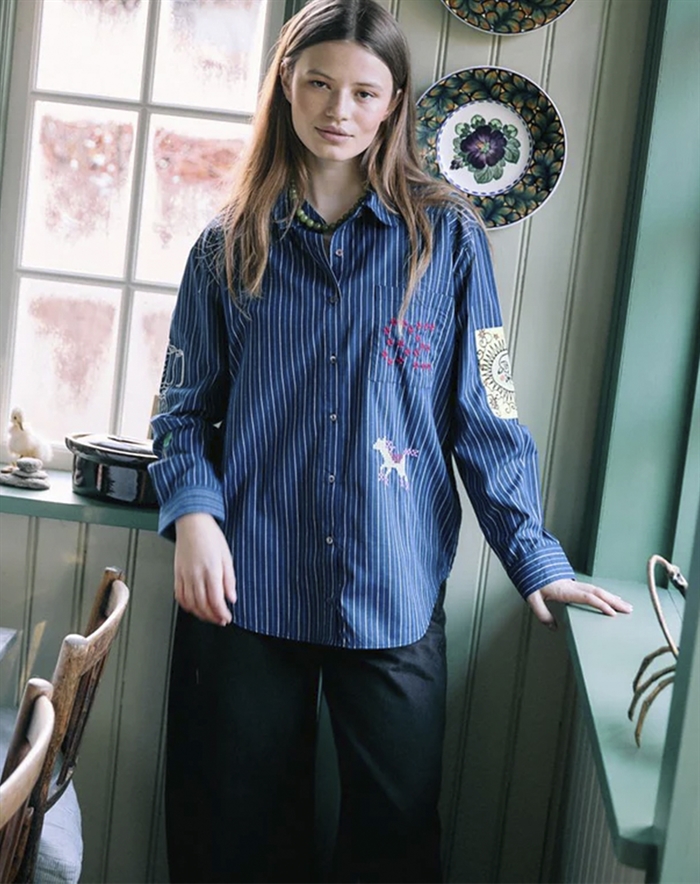 Sissel Edelbo - Brenna Skjorte - Navy Stripes